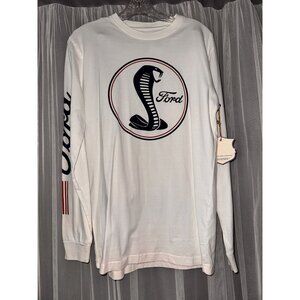 Ford Cobra Logo Long Sleeve White Shirt By Red Jacket